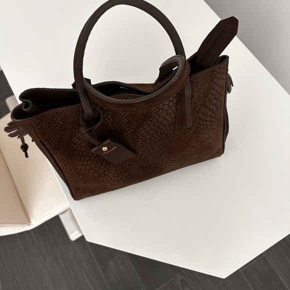 Longchamp Penelope Python Snakeskin Embossed Tote Bag - Picture 12 of 15